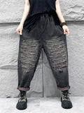 Women's Retro Raw Edge Line Oversized Harem Pants