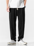 Men's Comfort Elastic Waist Regular Fit Linen Pants