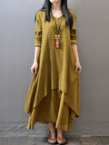 Casual Long Sleeve Maxi Linen Dress for Women