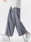 Male Stylish Lightweight Cotton Linen Summer Drawstring Pants