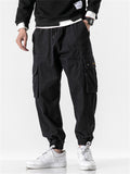 Fleece Lined Drawstring Cargo Pants for Men