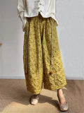 Women's Ginger Yellow Jacquard Lantern Pants for Women