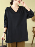 Minimalism V Neck Long Sleeve Female Elegant Shirt