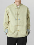 Men's Four Leaf Clover Metallic Button Contrast Color Suede Jacket