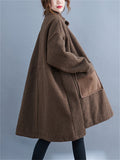 Women's Oversized Warm Fluffy Faux Cashmere Coat