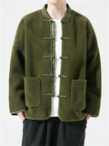 Trendy Solid Cozy Faux Lamb Wool Coats for Men