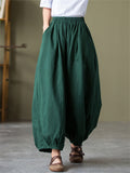 Comfortable Cotton Linen Elastic Waist Lantern Pants for Female