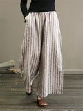 Loose Stripe Cotton Linen Pants