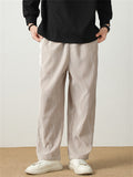 Men's Simple Vertical Lines Velvet Straight-Leg Pants