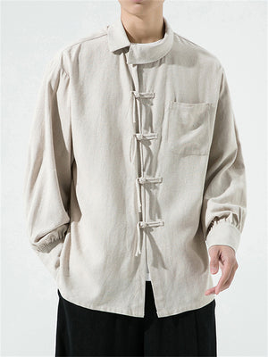 Men's Chinese Style Sports Training Cozy Cotton Linen Shirt