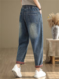 Summer Washed Splicing Durable Jeans for Ladies