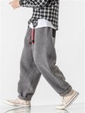 Men's Furry Large Size Casual Solid Color Trousers