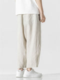 Comfy Cropped Loose Casual Linen Pants for Men