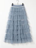 Women's Fluffy Multilayer Mesh Transparent A-Line Skirt