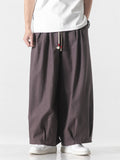 Men's Spring Casual Solid Color Drawstring Straight-Leg Pants