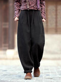 Women's Warm Thickened Cotton Linen Pants for Winter