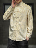 Men's Ancient Loong Cloud Print Retro Tang Suit Shirt