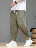 Breathable Ice Silk Ankle Tied Casual Pants for Men