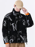 Men's Stylish Letter Print Warm White Duck Down Coat