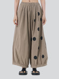 Large Size Polka Dot Print Wide Leg Pants for Women