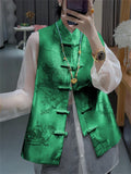 Chinese Pavilion Embroidered Vest Jacket for Women