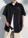 Men's Comfort Green Bamboo Pattern Chinese Style Shirts