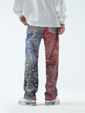 Ethnic Style Paisley Print Retro Male Jeans