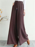 Women's Casual Oversized Cotton Linen Wide Leg Pants