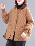 Winter Women's Casual Rhombus Thickened Quilted Cotton Jacket