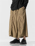 Men's Asian Style Knot Button Wide Leg Corduroy Pants