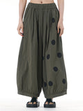 Large Size Polka Dot Print Wide Leg Pants for Women