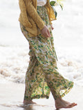 Summer Floral Print Oversized Wide Leg Pants for Women