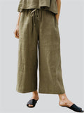 Ladies Summer Comfortable Drawstring Casual Pants