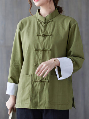 Chinese Tai Chi Clothing Cotton Linen Shirt for Women