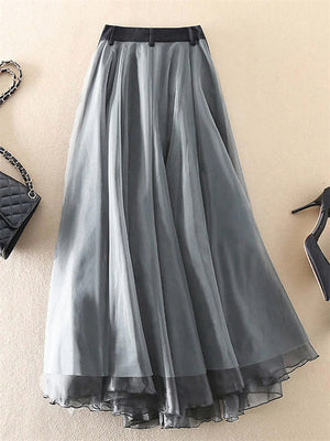 Women's Layered Tulle Patchwork A-line Skirt