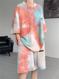 Tie-Dye Casual T-shirt Shorts Men's Sweat Suit