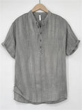 Tang Suit Cotton Linen Summer Thin Short Sleeve Shirt for Men