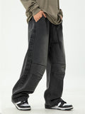 Retro Drawstring Wash Effected Trendy Jeans for Men