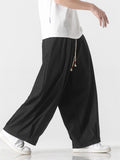 Men's Spring Casual Solid Color Drawstring Straight-Leg Pants