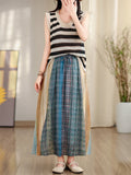 Female Holiday Elastic Waist Rainbow Print A-Line Skirts