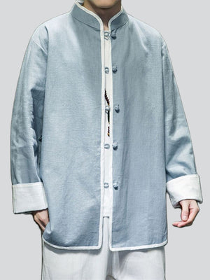 Men's Plain Cotton Linen Comfortable Kungfu Shirt