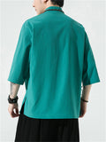 Men's Summer Ice Silk Comfortable Tang Suit T-shirt