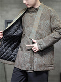 Men's Snakeskin Grain Jacquard Cotton Padded Coats