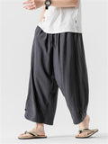 Men's Retro Style Wide Leg Cotton Linen Holiday Pants