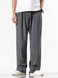 Men's Comfort Elastic Waist Regular Fit Linen Pants