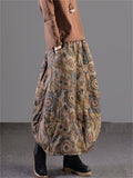 Women's Ethnic Floral Printed Skirts for Autumn Winter