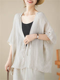 Ladies Summer Casual Lace-Up Batwing Sleeve Shirts