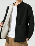 Men's Vintage Knot Button Warm Plush Liner Coduroy Jacket