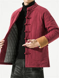 Men's Oriental Style Contrast Color Thick Cotton Coats