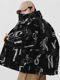 Men's Stylish Letter Print Warm White Duck Down Coat